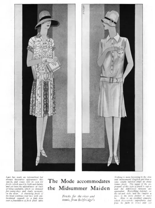 Framed Print : Frocks for the river and tennis from Selfridges, 1927 Framed Print : Frocks for the river and tennis from Selfridges, 1927