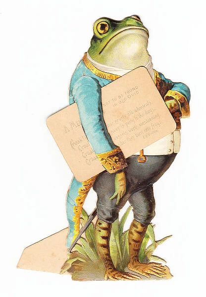 Frog footman on a greetings card