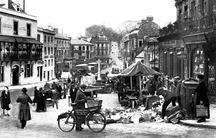 Framed Print : Frome Market Place early 1900s Framed Print : Frome Market Place early 1900s