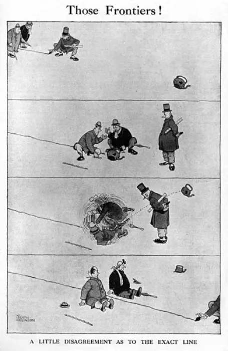 Framed Print : Those Frontiers by William Heath Robinson, post WW1 Framed Print : Those Frontiers by William Heath Robinson, post WW1