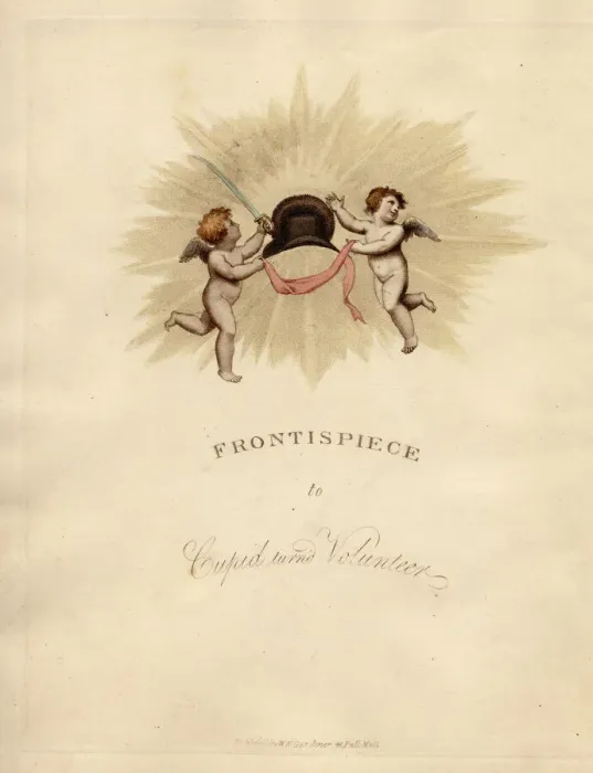 Framed Print : Frontispiece with two cherubs holding a bicorn and sword Framed Print : Frontispiece with two cherubs holding a bicorn and sword
