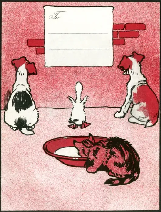 Framed Print : Frontispiece design by Cecil Aldin, My Pets and Their Ways Framed Print : Frontispiece design by Cecil Aldin, My Pets and Their Ways