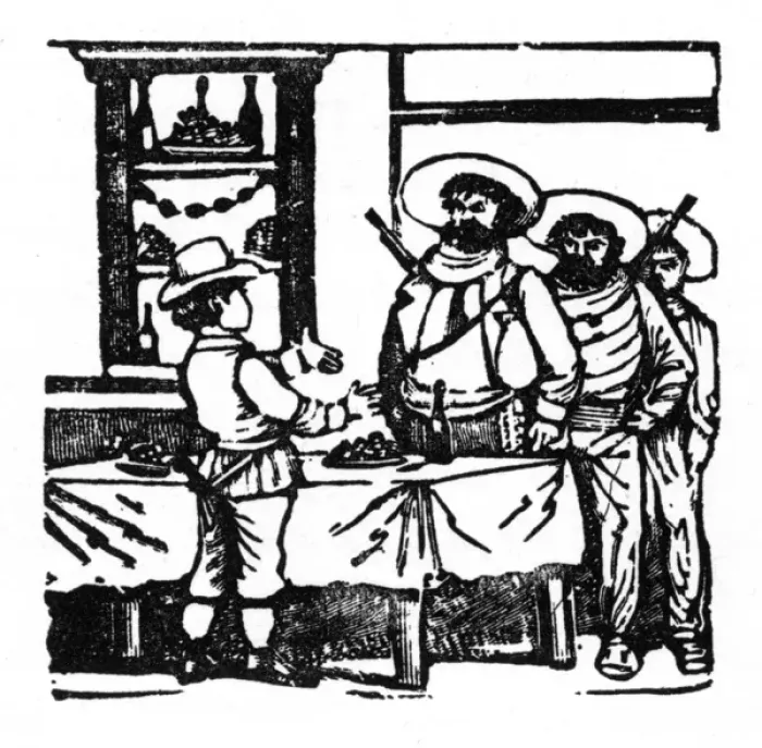 Framed Print : Frontispiece design, Mexican bandits Framed Print : Frontispiece design, Mexican bandits