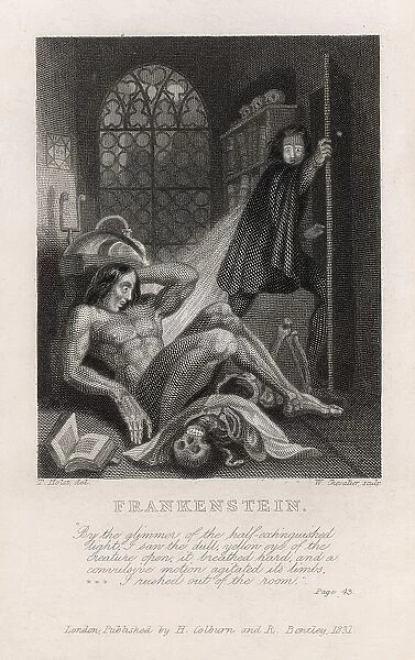Frontispiece illustration from Frankenstein