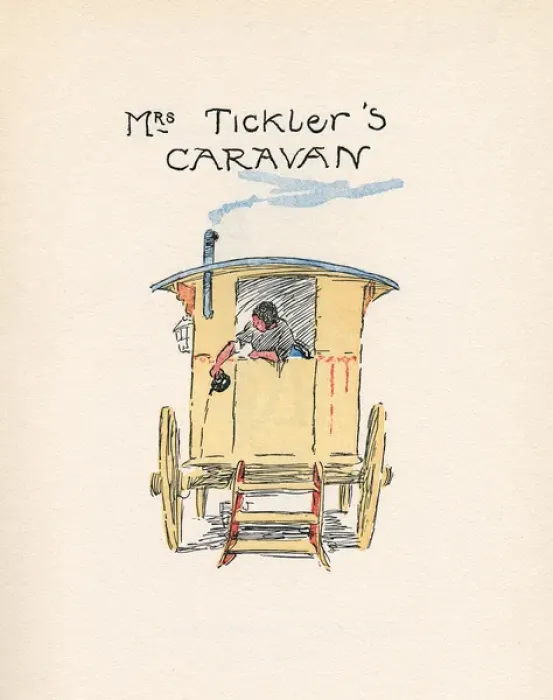 Framed Print : Frontispiece illustration, Mrs Ticklers Caravan Framed Print : Frontispiece illustration, Mrs Ticklers Caravan