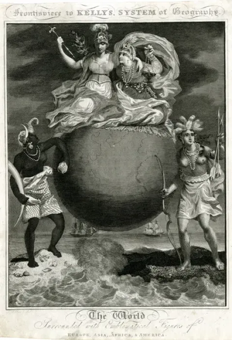 Framed Print : Frontispiece, Kellys System of Geography Framed Print : Frontispiece, Kellys System of Geography