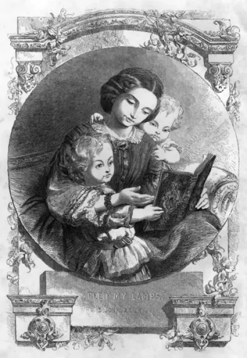 Framed Print : Frontispiece, The Mothers Picture Alphabet Framed Print : Frontispiece, The Mothers Picture Alphabet