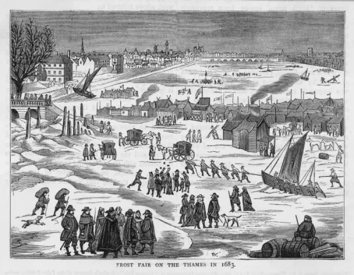 Framed Print : Frost Fair / Thames / 1683 Framed Print : Frost Fair / Thames / 1683