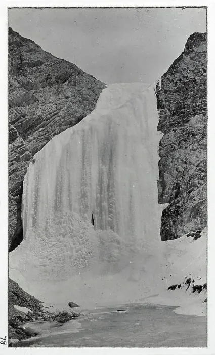 Framed Print : Frozen waterfall at Dota, ten miles from Phari, from a fascinating album which reveals new details on a little-known campaign in which a British military force brushed aside Tibetan defences to capture Lhasa, in 1904 Framed Print : Frozen waterfall at Dota, ten miles from Phari, from a fascinating album which reveals new details on a little-known campaign in which a British military force brushed aside Tibetan defences to capture Lhasa, in 1904
