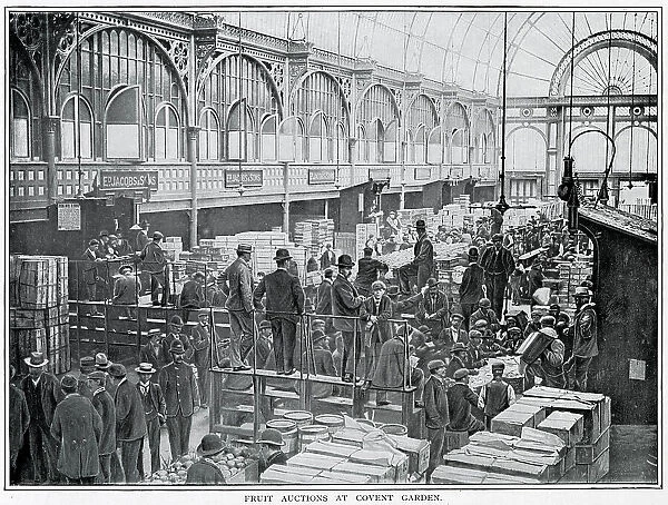 Fruit auctions at Covent Garden 1900