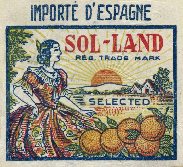 Framed Print : Fruit Label -- Sol-Land oranges Framed Print : Fruit Label -- Sol-Land oranges
