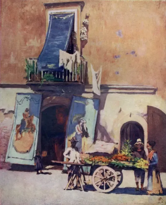 Framed Print : Fruit-sellers, Naples, Campania, Italy Framed Print : Fruit-sellers, Naples, Campania, Italy