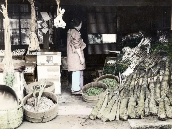 Framed Print : Fruit and vegetable shops, stall, Japan Framed Print : Fruit and vegetable shops, stall, Japan