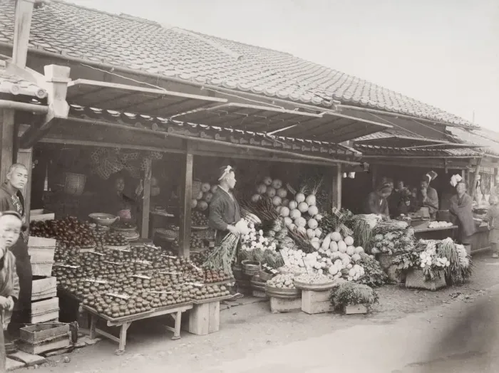 Framed Print : Fruit and vegetable stall, shop, Japan Framed Print : Fruit and vegetable stall, shop, Japan