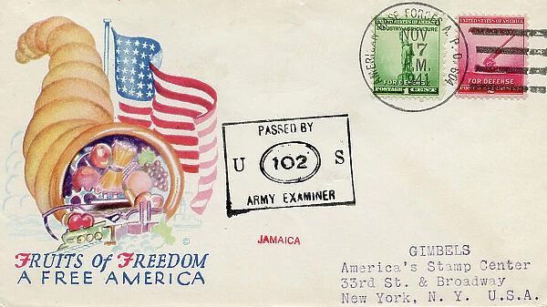 Fruits of Freedom, A Free America, WW2 patriotic cover