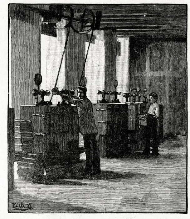 Framed Print : Frys Cocoa and Chocolate, hydraulic presses Framed Print : Frys Cocoa and Chocolate, hydraulic presses
