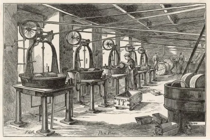 Framed Print : Frys Factory - Pan Room Framed Print : Frys Factory - Pan Room