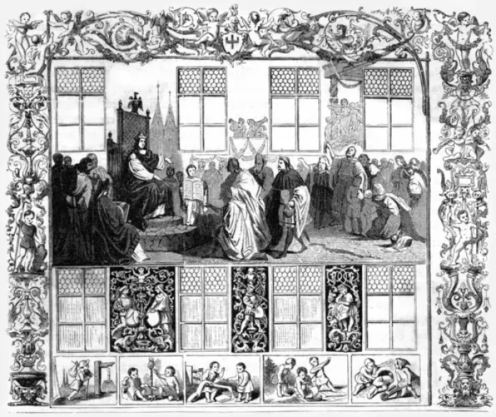 Framed Print : Fugger Family Fresco Framed Print : Fugger Family Fresco