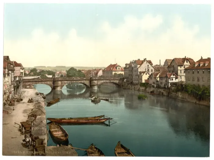 Framed Print : Fulda Bridge, Cassel (i. e. Kassel), Hesse-Nassau, Germany Framed Print : Fulda Bridge, Cassel (i. e. Kassel), Hesse-Nassau, Germany