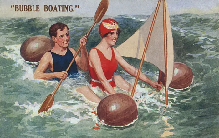 Framed Print : Fun Seaside Transport - Bubble Boating Framed Print : Fun Seaside Transport - Bubble Boating