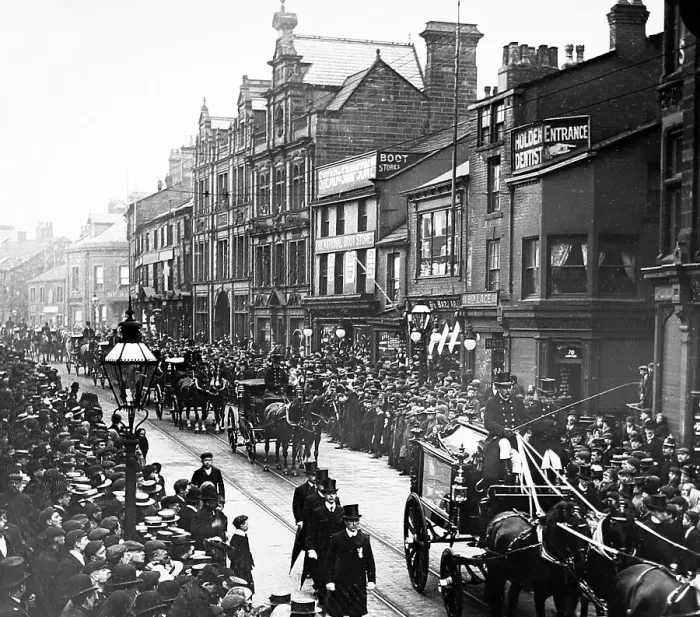 Framed Print : Funeral of Canon Morrissey, Burnley, Lancashire in 1903 Framed Print : Funeral of Canon Morrissey, Burnley, Lancashire in 1903