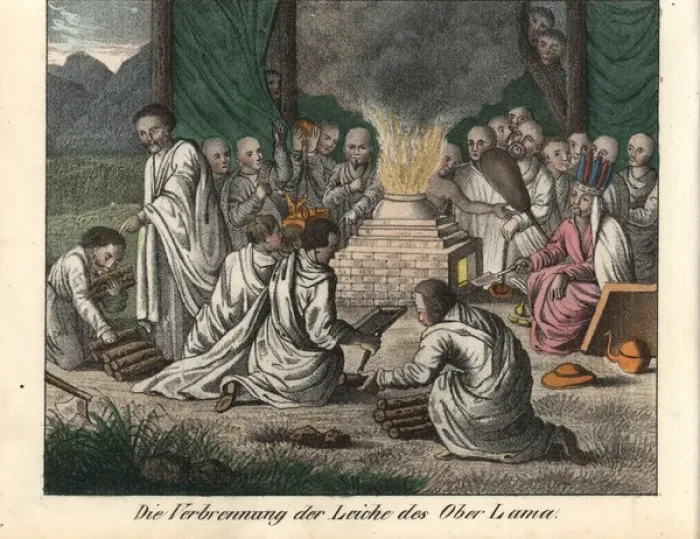 Framed Print : Funeral ceremony of a top Lama in Tibetan Buddhism Framed Print : Funeral ceremony of a top Lama in Tibetan Buddhism