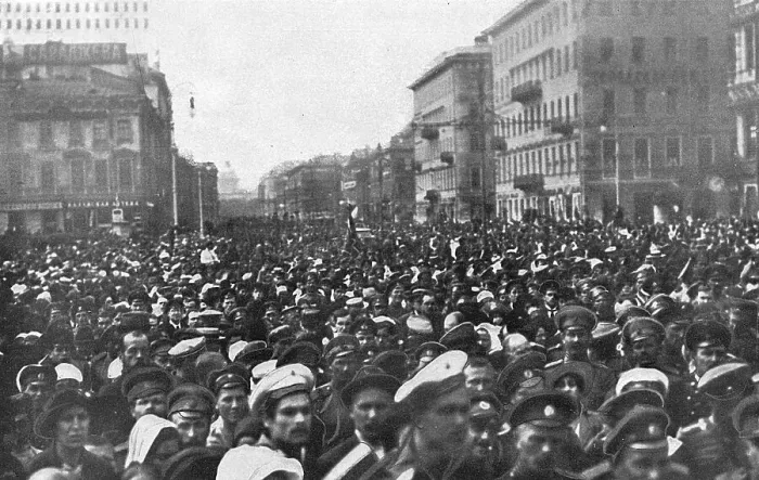 Framed Print : Funeral crowds in a street during Revolution, Russia Framed Print : Funeral crowds in a street during Revolution, Russia