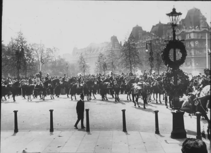 Framed Print : Funeral of Edward VII - Escort of 9 Kings Framed Print : Funeral of Edward VII - Escort of 9 Kings
