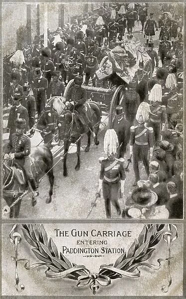 Funeral of Edward VII - Gun Carriage Cortege at Paddington
