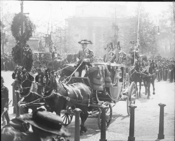 Framed Print : Funeral of Edward VII - (Mr) Roosevelt and (M) Pichons (Car Framed Print : Funeral of Edward VII - (Mr) Roosevelt and (M) Pichons (Car