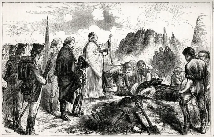 Framed Print : Funeral of General Simon Fraser, 8 October 1777, the day after the Battle of Saratoga Framed Print : Funeral of General Simon Fraser, 8 October 1777, the day after the Battle of Saratoga