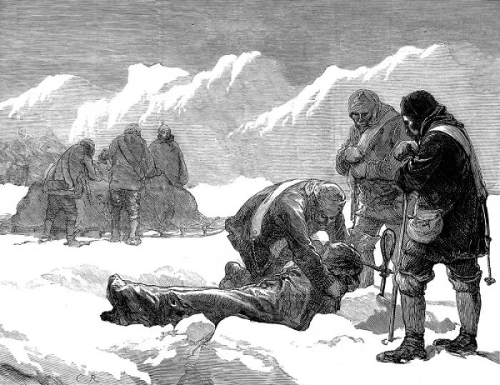 Framed Print : A Funeral in the Ice, British Arctic Expedition, 1875-1876 Framed Print : A Funeral in the Ice, British Arctic Expedition, 1875-1876