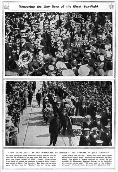 Framed Print : Funeral of Jack Cornwell, V. C in East Ham Framed Print : Funeral of Jack Cornwell, V. C in East Ham