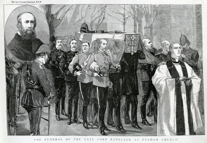Framed Print : Funeral of Lord Ranelagh, Fulham Framed Print : Funeral of Lord Ranelagh, Fulham
