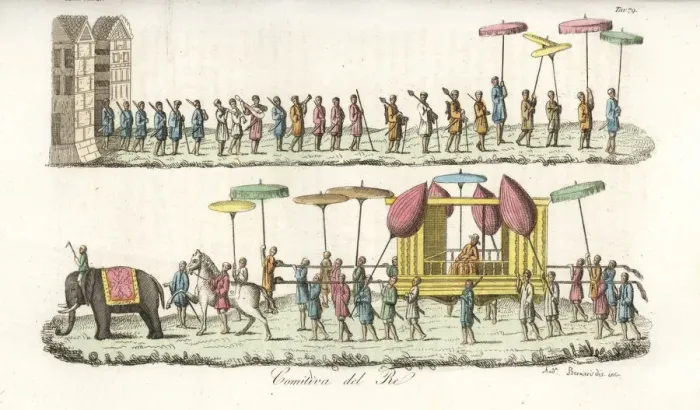 Framed Print : Funeral procession and cortege for a king of Tonkin, Vietnam Framed Print : Funeral procession and cortege for a king of Tonkin, Vietnam