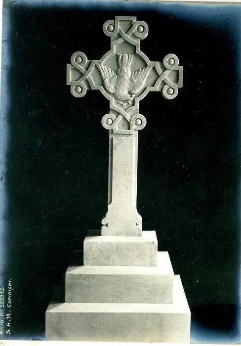 Framed Print : Funerary Monument - Celtic Cross with Bird Framed Print : Funerary Monument - Celtic Cross with Bird