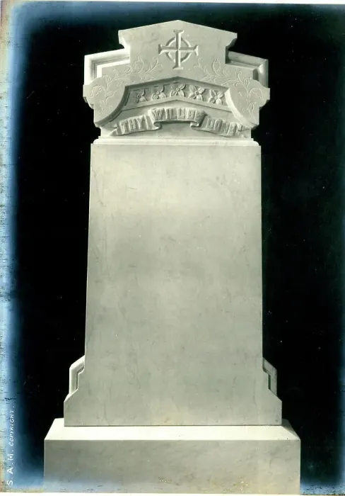 Framed Print : Funerary Monument - Headstone, Thy Will Be Done Framed Print : Funerary Monument - Headstone, Thy Will Be Done