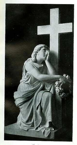 Funerary Monument - Woman at foot of Cross
