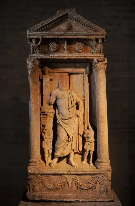 Framed Print : Funerary stele of Hiras, son of Nicanor. 2nd century BC Framed Print : Funerary stele of Hiras, son of Nicanor. 2nd century BC