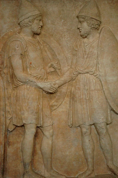 Funerary stele of Sosias and Kephisodoros. 410 BC. Detail