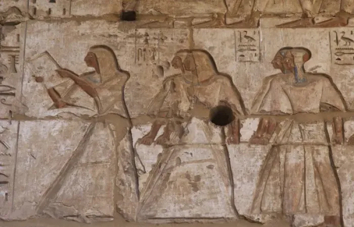 Framed Print : Funerary temple of Ramses III (1187-1156 B. C. ). Relief depic Framed Print : Funerary temple of Ramses III (1187-1156 B. C. ). Relief depic