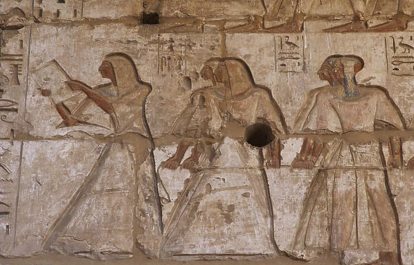 Funerary temple of Ramses III (1187-1156 B. C. ). Relief depic