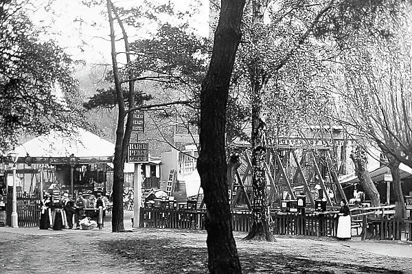 A funfair at the Vale of Health, Hampstead, London