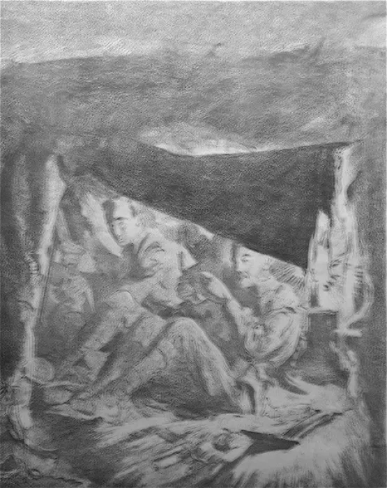 Framed Print : A Funk-Hole near Bullecourt, 1917 Framed Print : A Funk-Hole near Bullecourt, 1917
