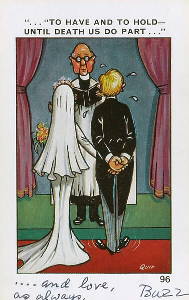 Funny Saucy Wedding Postcard