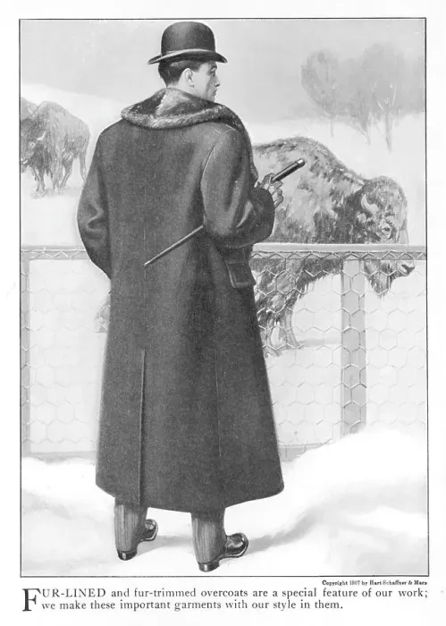 Framed Print : Fur-Lined Overcoat 1907 Framed Print : Fur-Lined Overcoat 1907