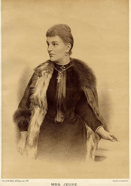 FUR STOLE, 1889. Fur stole worn by society lady (Miss Jeune) Date: 1889
