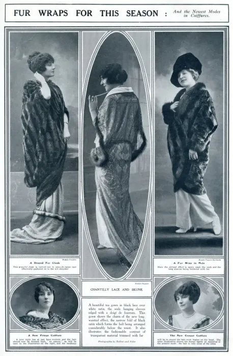 Framed Print : Fur wraps for the winter season 1913 Framed Print : Fur wraps for the winter season 1913