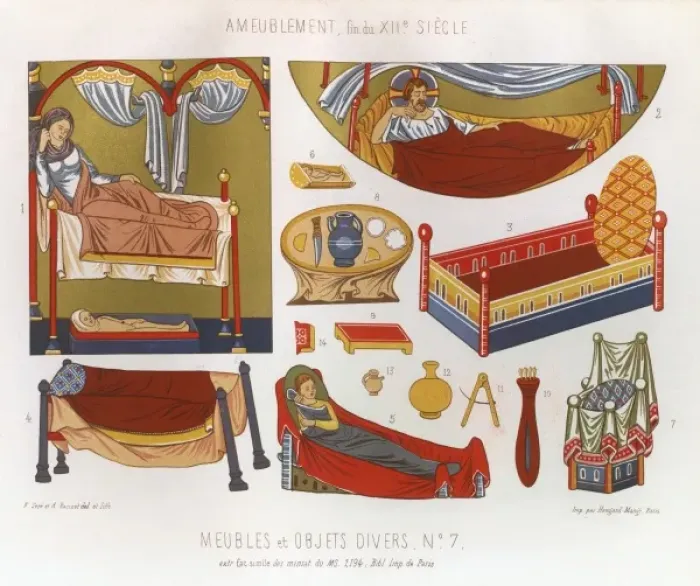 Framed Print : Furniture / Beds / Medieval Framed Print : Furniture / Beds / Medieval