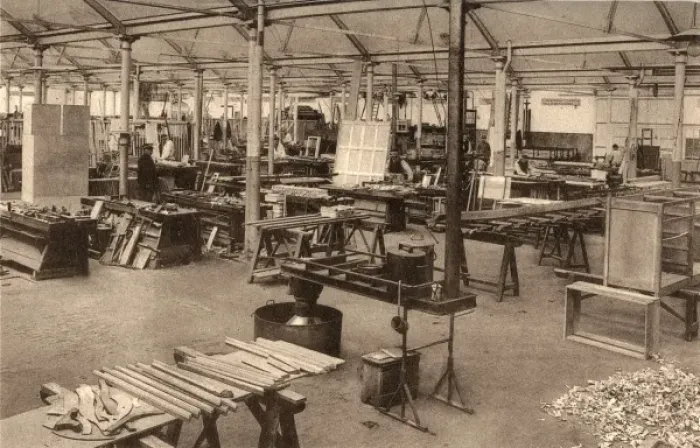 Framed Print : Furniture workshop at Merxplas Labour Colony, Belgium Framed Print : Furniture workshop at Merxplas Labour Colony, Belgium